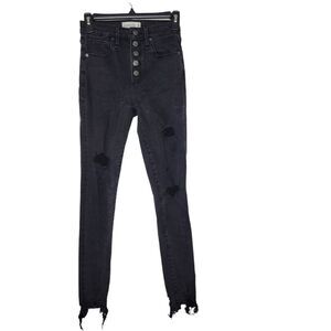 Abercrombie & Fitch Size 00 24 Button Fly High Rise Super Skinny Ankle Jeans